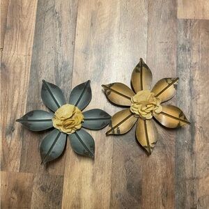 Rustic Metal Flower Wall Decor Set